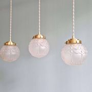 Art Deco satin glass pendant (2 available), 1920s-30s
