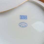 12 semi-hollow plates in Vierzon porcelain decorated with flowers and gilding