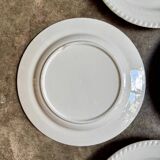 4 assiettes à dessert en faïence blanche