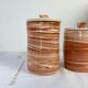 Set of 3 artisanal ceramic boxes signed Oupi Kiri vintage 50s