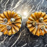 Pair of “flower” wall lights by Ferro Arte, Spain, 1960