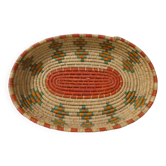 Old natural fiber basket pocket tray