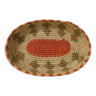 Old natural fiber basket pocket tray