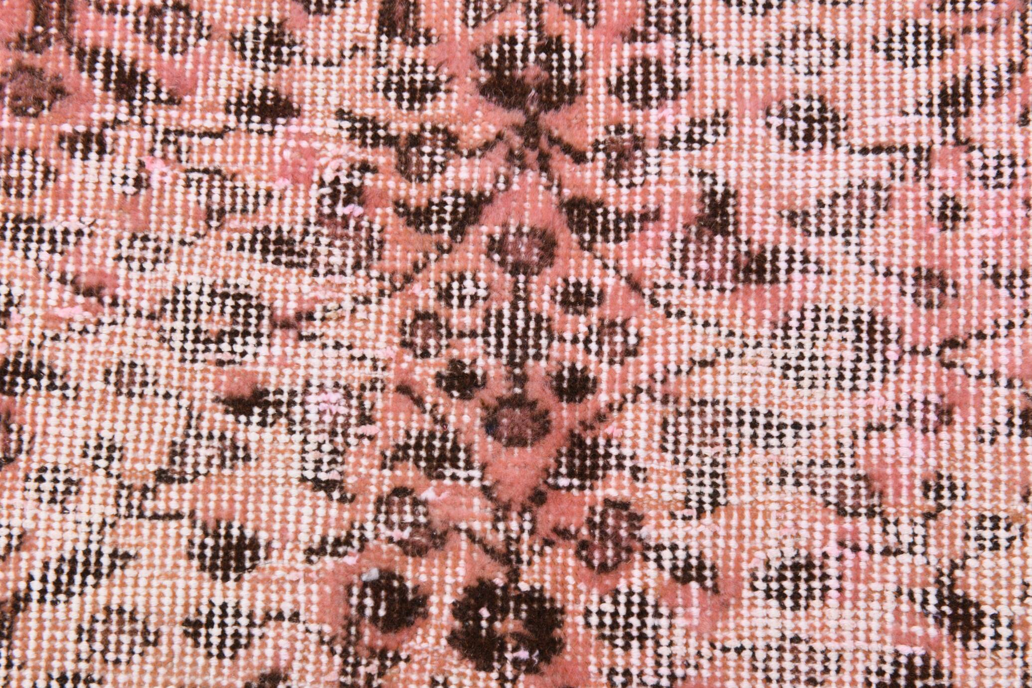 Vintage Pink & Brown Bordered Style Rug, 203x299Cm