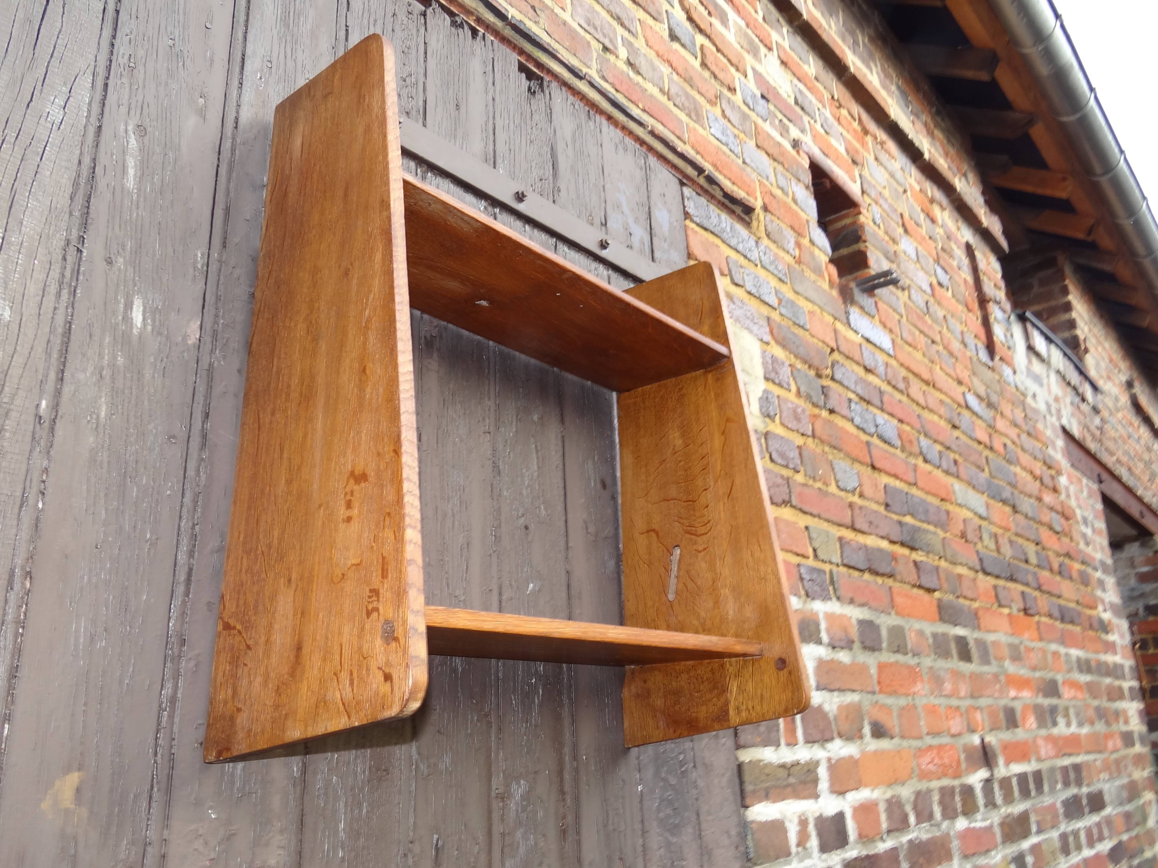 Étagère murale 1950 en bois naturel clair