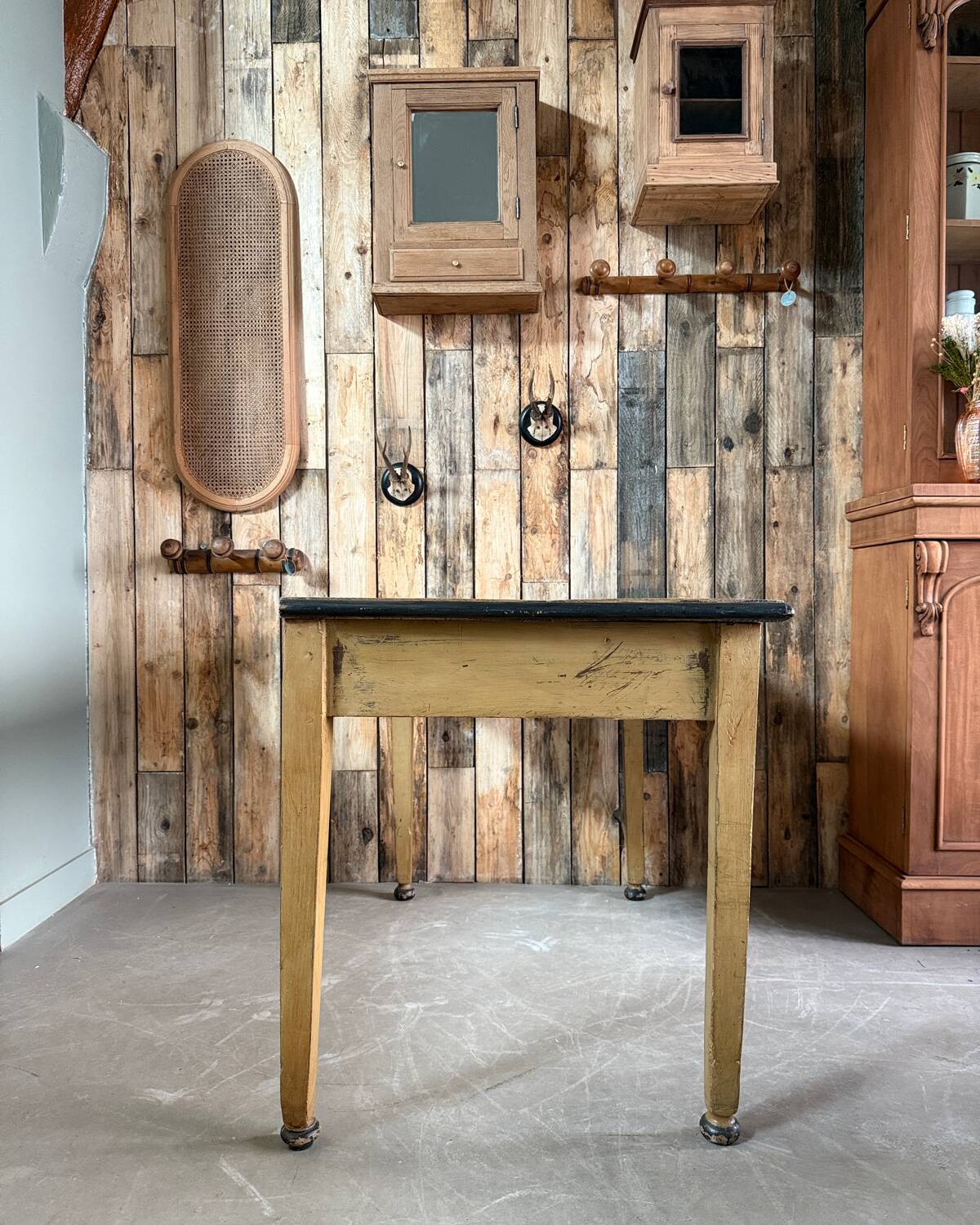 Large patinated desk