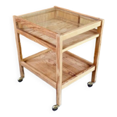 Natural wood rolling trolley