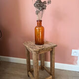 Amber glass bottle vase