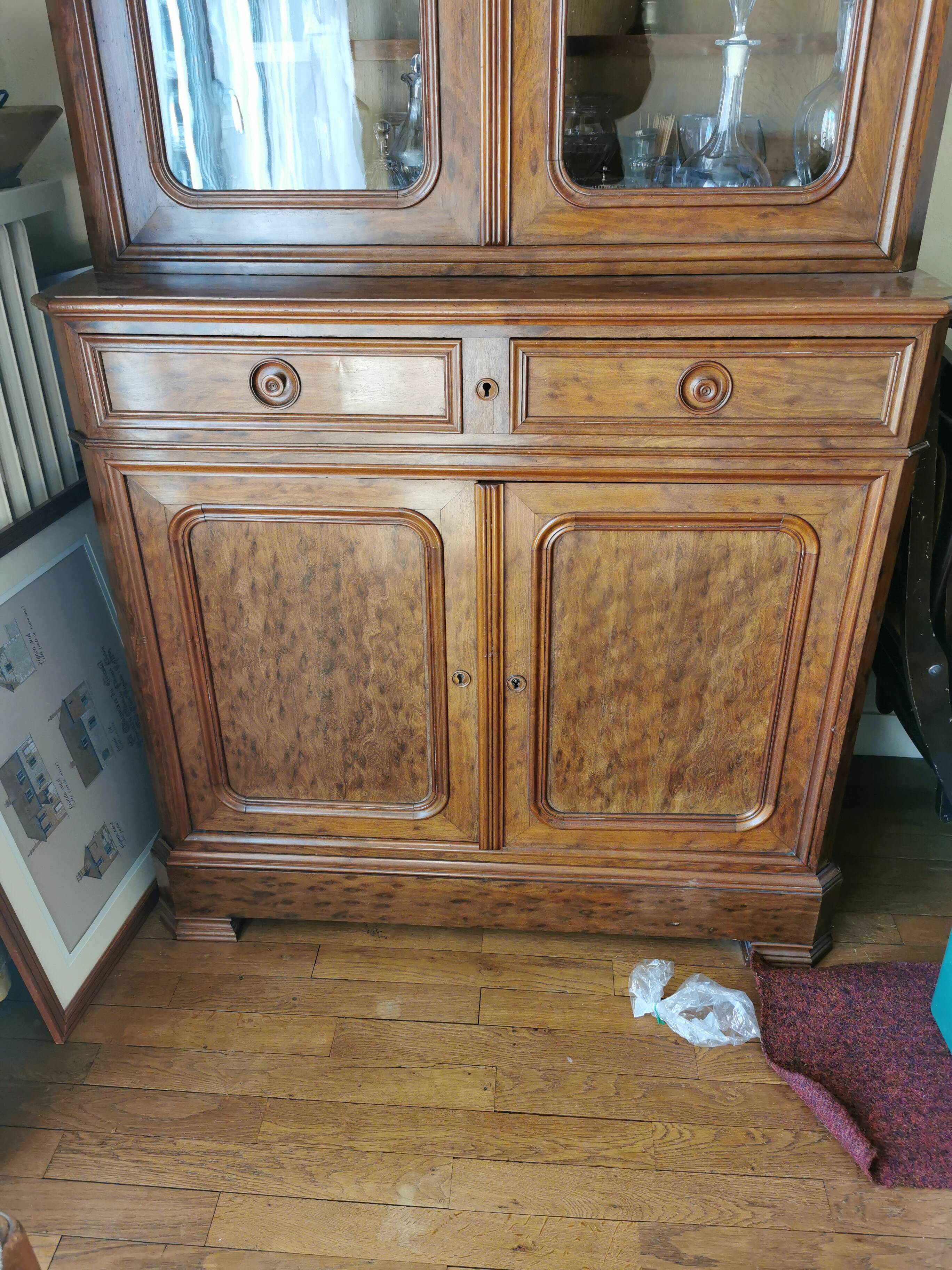 Buffet two 19th century glazed body Louis Philippe has customised