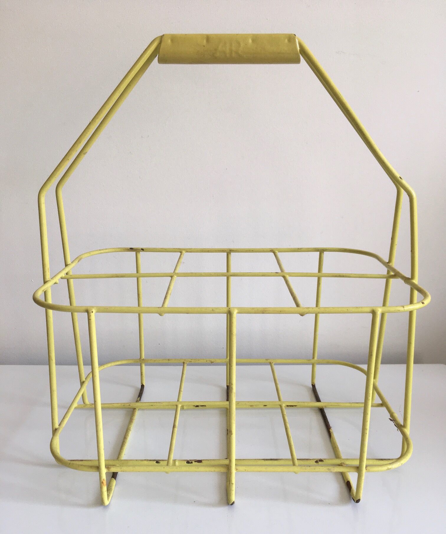 Yellow vintage bottle holder