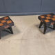 Vintage rustic wooden side tables or stools, 1960s