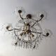Old hot air balloon chandelier with crystal and bronze grapevines 9 fires