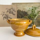 Aegitna Vallauris mustard yellow glazed terracotta soup tureen
