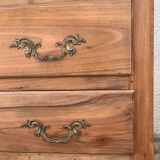 Solid raw walnut sauteuse chest of drawers