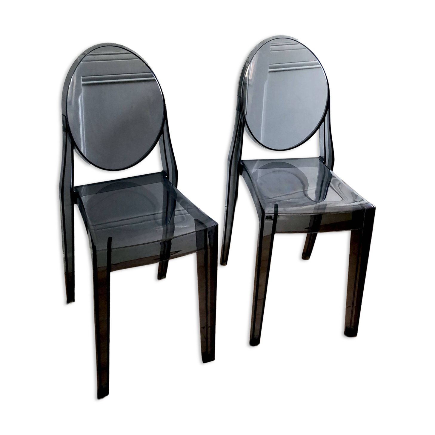Pair of Victoria Ghost chairs by Philippe Starck for KARTELL