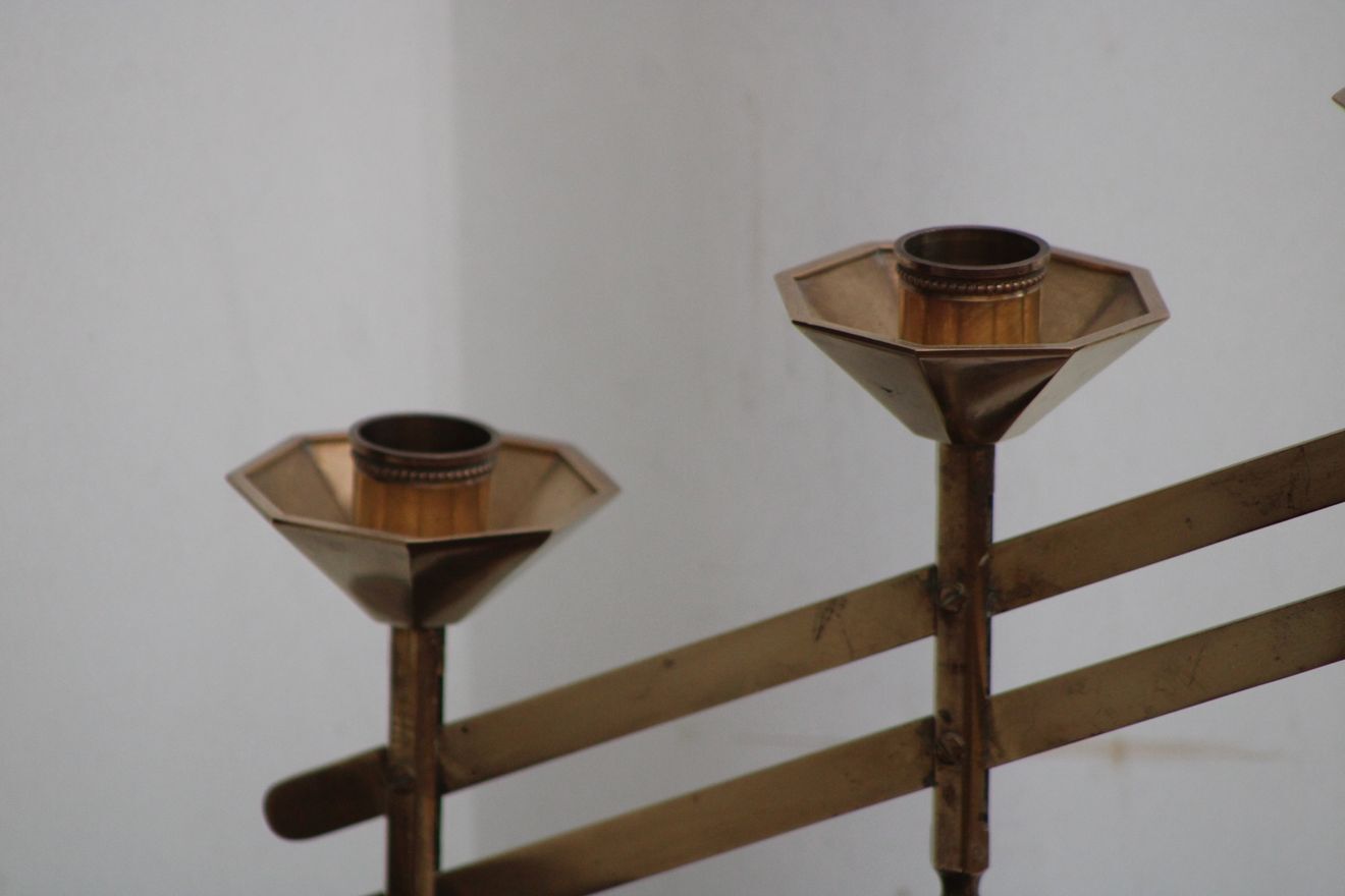 Golden metal chandelier
