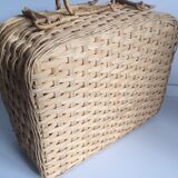 Suitcase round Wicker vintage