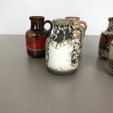 Ensemble de cinq vases Fat Lava « 414-16 » fabriqués par Scheurich, Allemagne
