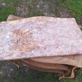 Commode ancienne en marqueterie style louis xv avec plateau marbre