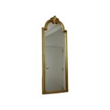 French Wall Mirror Hall Mirror Gold Plated Classic Acanthus Crown 93cm