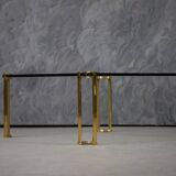 Vintage bronze and glass large coffee table by Peter Ghyczy, Germany 1970s