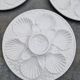 Set of 6 oyster plates with shells in white earthenware
