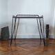 Vintage side table in twisted wrought iron and glazed ceramic.