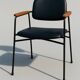 Armchair Eugen Schmidt, black faux leather model Coraline for Airborn 1960.