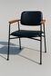 Armchair Eugen Schmidt, black faux leather model Coraline for Airborn 1960.
