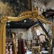 Napoleon III Period Fireplace Mirror in Gilded Wood with Louis XV Style Leaf