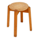 Vintage Four-Legged Organic Woven Stool