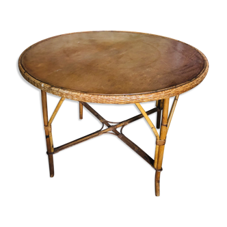 Table rotin ronde