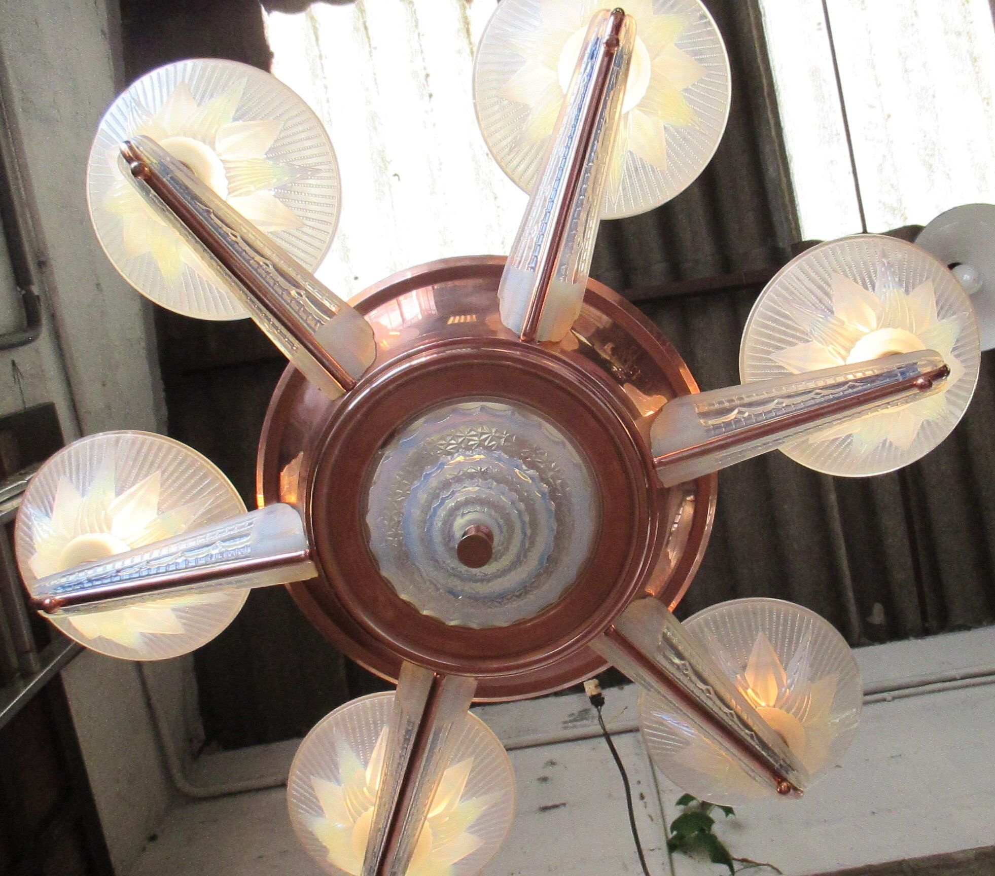 Chandelier Art Deco Petitot glassware ezan