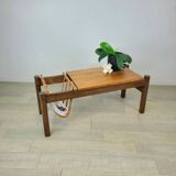 Vintage brutalist coffee table in solid oak 1970