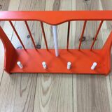 Space age wall coat holder with its tablet 1970 orange