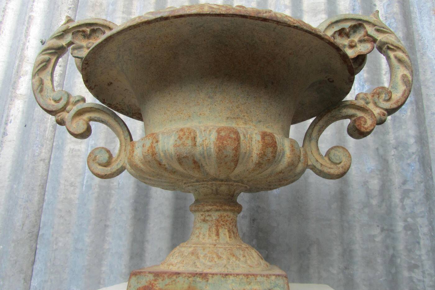 Early 19th Century cast iron Planter with scrolled foliate Handles