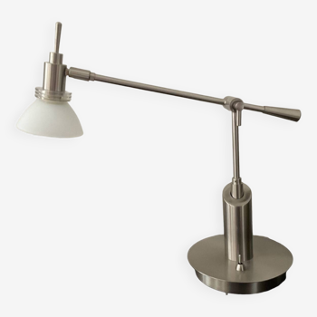 Articulated design lamp in brushed aluminum