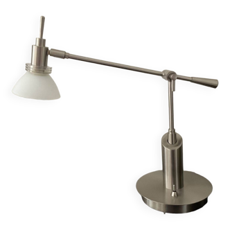 Articulated design lamp in brushed aluminum