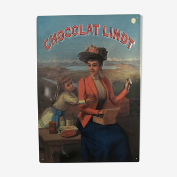 Lindt chocolate metal advertising plate