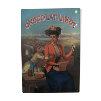 Plaque métal publicitaire chocolat lindt