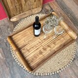 Duo of large bamboo serving trays