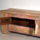 Antique carved low cabinet with drawers in pine – Xinjiang, circa 1900