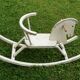 Vintage painted wooden rocking horse 1970