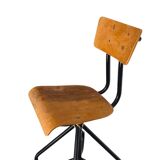 Vintage wooden and metal swivel workshop chair - Restoration project