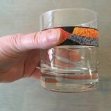 4 patterned glasses, vintage
