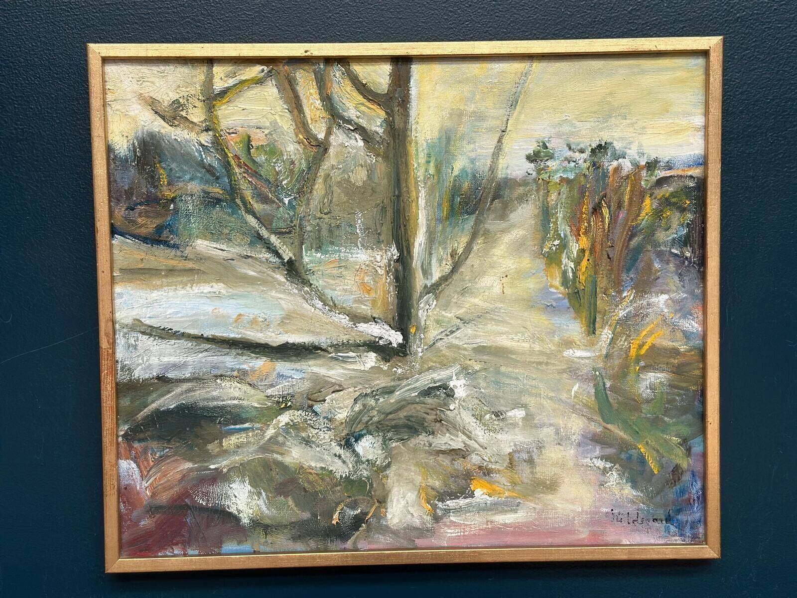 Original Oil on Canvas – “Path Between” – Signed – Vintage & Framed – 57 × 49 Cm (22.4" × 19.3")