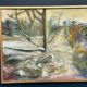 Original Oil on Canvas – “Path Between” – Signed – Vintage & Framed – 57 × 49 Cm (22.4" × 19.3")
