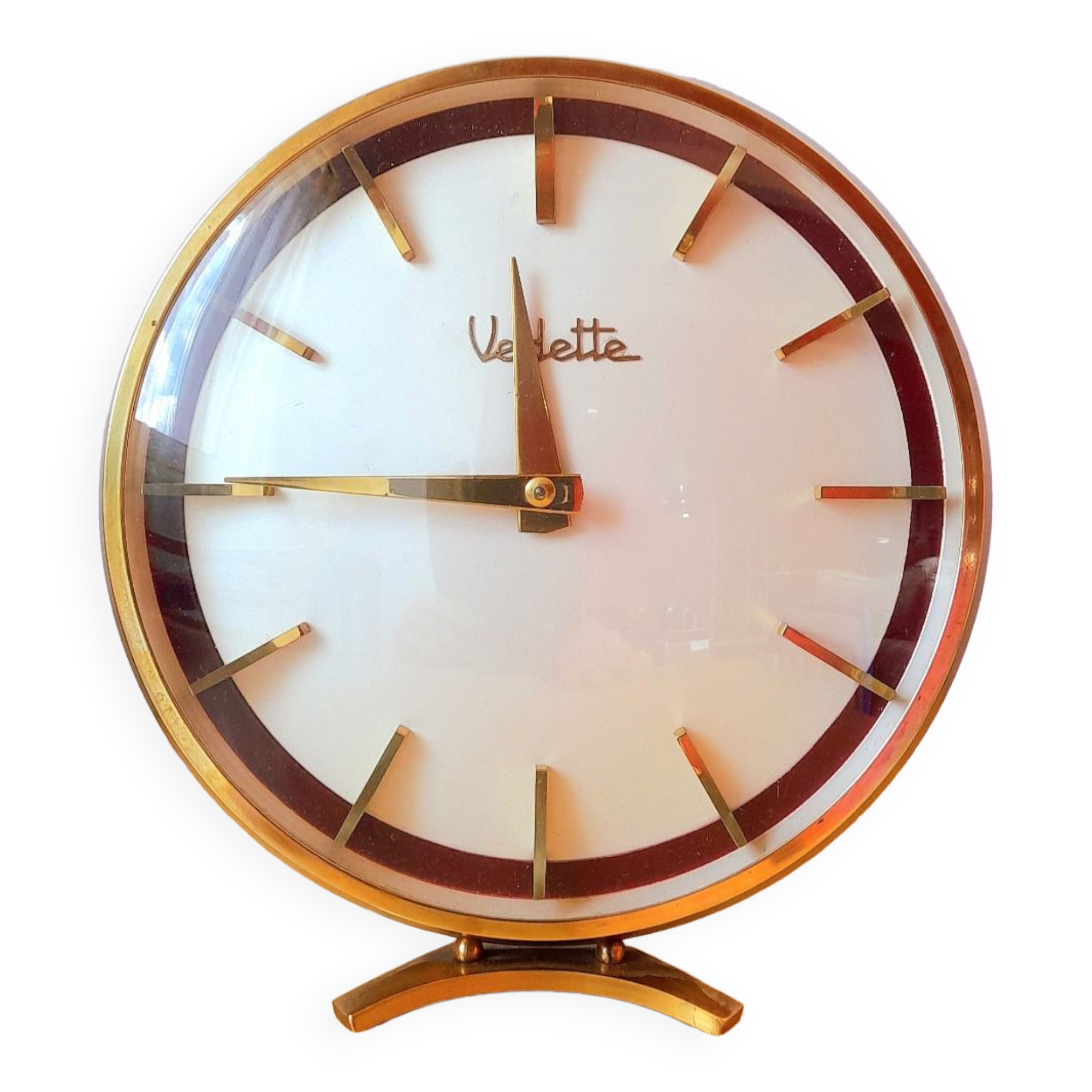 Vedette brass mechanical clock