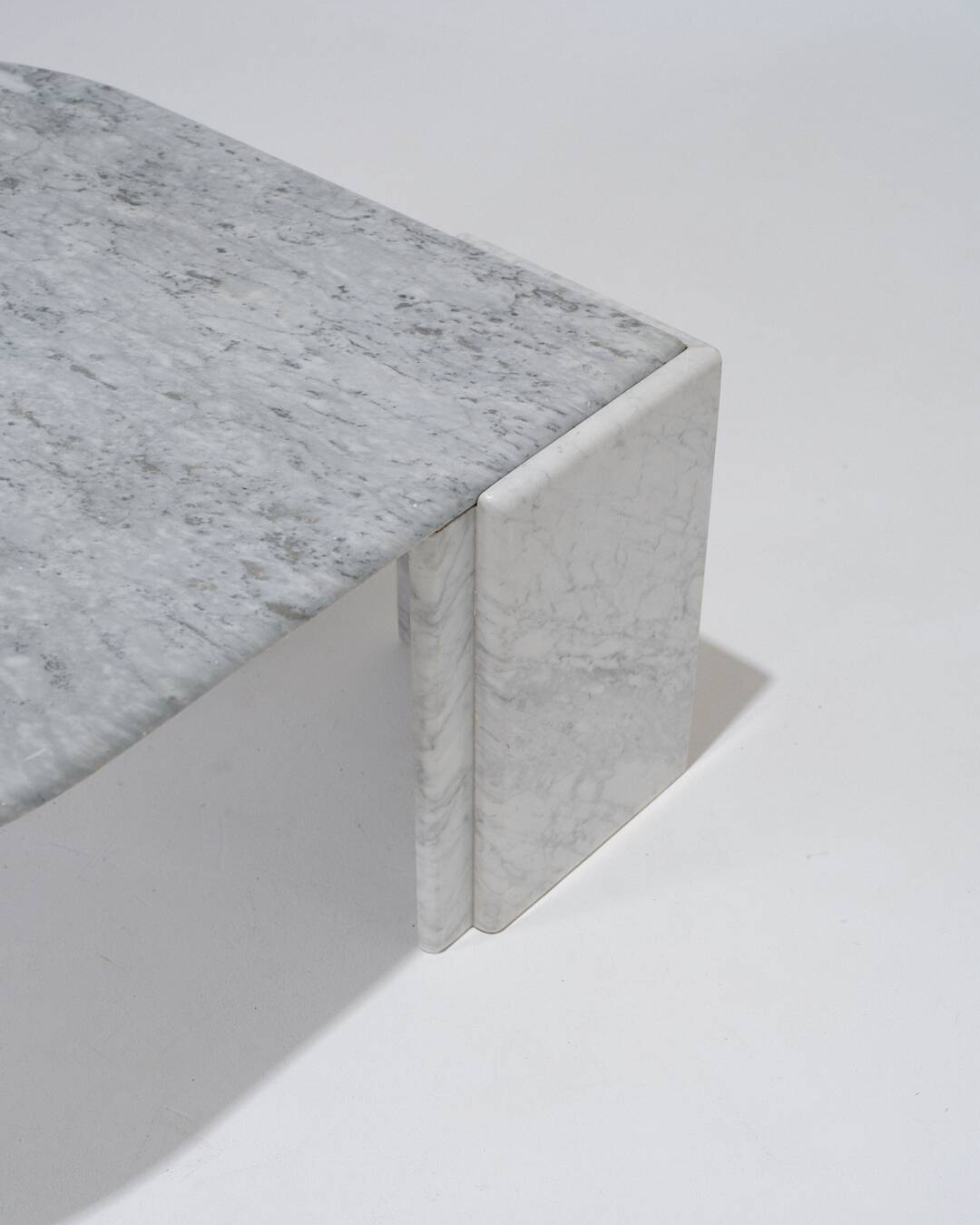 Gray Marble Drop-Shaped Coffee Table, 1980s