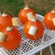 Set of 5 orange glass ball pendants from the 70s